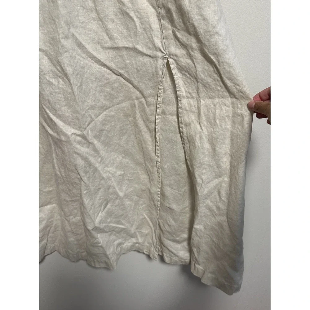 Quince Women's 100% Linen Skirt Sz Large Beige - Picture 2 of 5